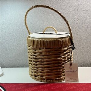 Hearth & Hand Natural Tan Woven Ice Bucket with Handle